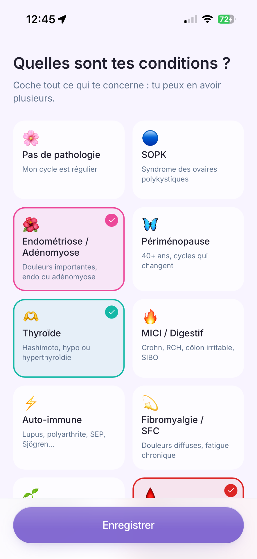 Pathologies supportées